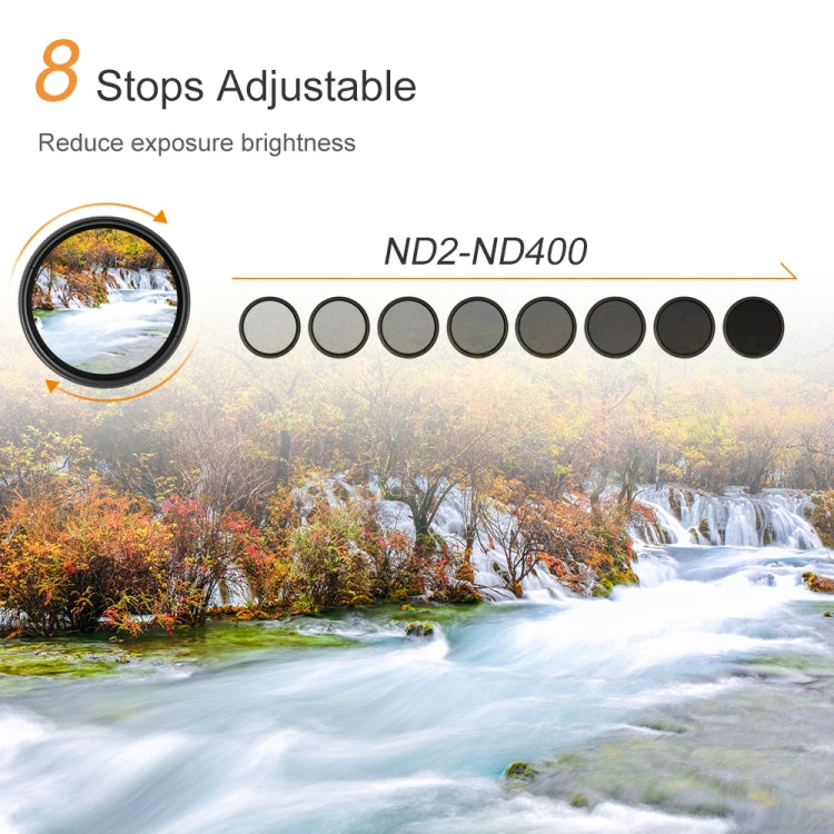 77mm ND Fader Neutral Density Adjustable Variable Filter ND 2 to ND 400 Filter(Black) - Camera Accessories by buy2fix | Online Shopping UK | buy2fix