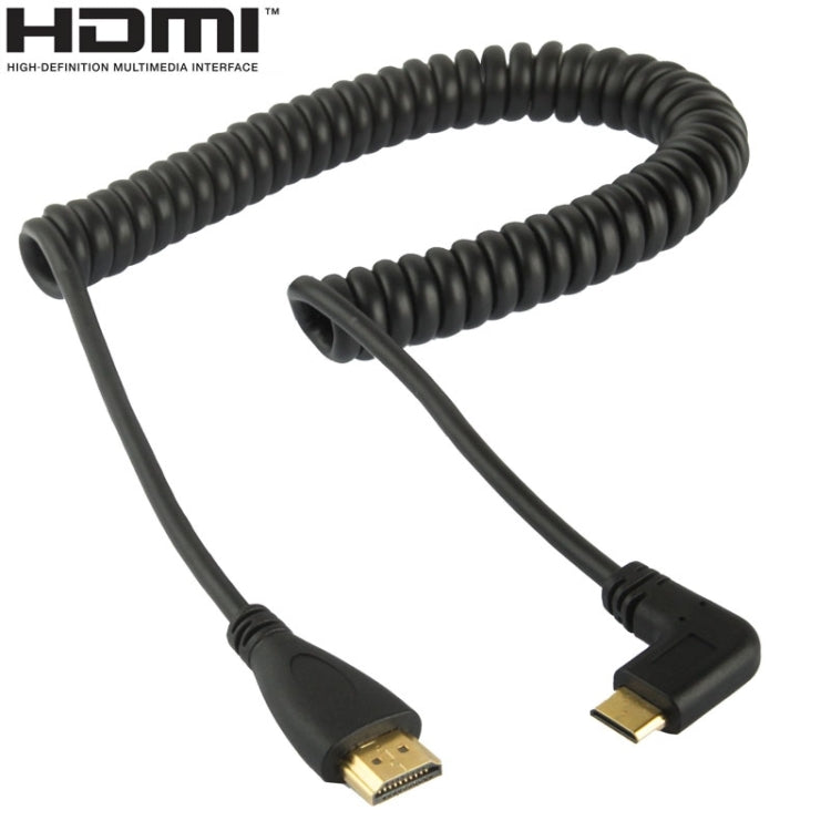 1.4 Version Gold Plated Mini HDMI Male to HDMI Male Coiled Cable, Support 3D / Ethernet, Length: 0.6m-2m - Computer & Networking by buy2fix | Online Shopping UK | buy2fix