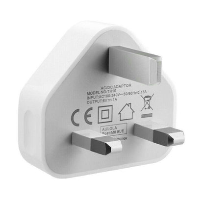 5V / 1A (UK Plug) USB Charger Adapter For  iPhone, Galaxy, Huawei, Xiaomi, LG, HTC and Other Smart Phones, Rechargeable Devices(White) - USB Charger by buy2fix | Online Shopping UK | buy2fix