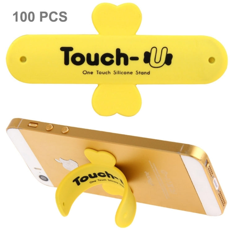 100 PCS Touch-u One Touch Universal Silicone Stand Holder, 100 PCS Touch-u One Touch Universal Silicone Stand Holder(Yellow) - Desktop Holder by buy2fix | Online Shopping UK | buy2fix