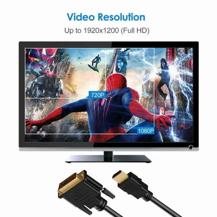 1.8m High Speed HDMI to DVI Cable, Compatible with PlayStation 3 -  by buy2fix | Online Shopping UK | buy2fix