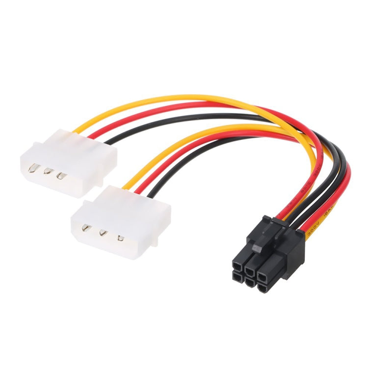 6 Pin Male to 2 x 4 Pin Female Power Cable, Length: 17.5cm - Computer & Networking by buy2fix | Online Shopping UK | buy2fix