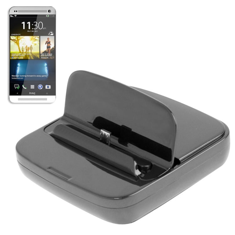 Desktop Charging Cradle with Micro USB Sync Data Function for HTC One M8(Black) - Dock Charger by buy2fix | Online Shopping UK | buy2fix