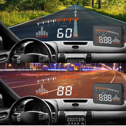 X5 HUD 3 inch Universal Multi Car Head Up Display with OBDII EOBD System, Light Sensors, Rotation Speed, Rotation Speed Unit, Unit Mark, Voltage, Water Temperature, Alarm mark(Black) - Head Up Display System by buy2fix | Online Shopping UK | buy2fix