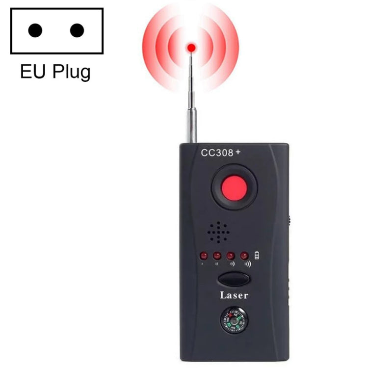 CC308+ Multi Wireless Camera Lens Detector Radio Wave Signal Detect Full-range RF GSM Device Finder(EU Plug) - Security by buy2fix | Online Shopping UK | buy2fix