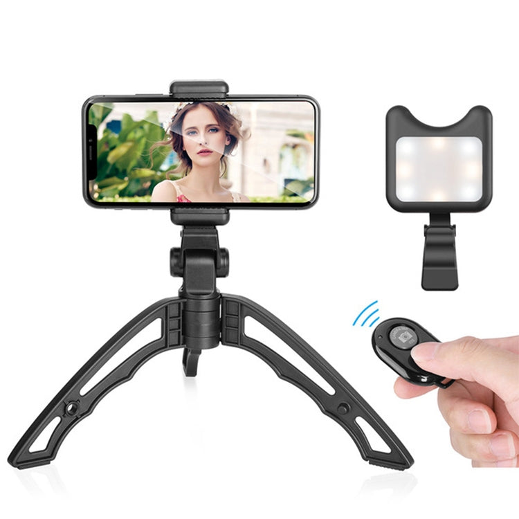 APEXEL Portable Handheld Lazy Live Broadcast Desktop Folding Universal Bluetooth Tripod Phone Holder with Flashlight - Stand by APEXEL | Online Shopping UK | buy2fix