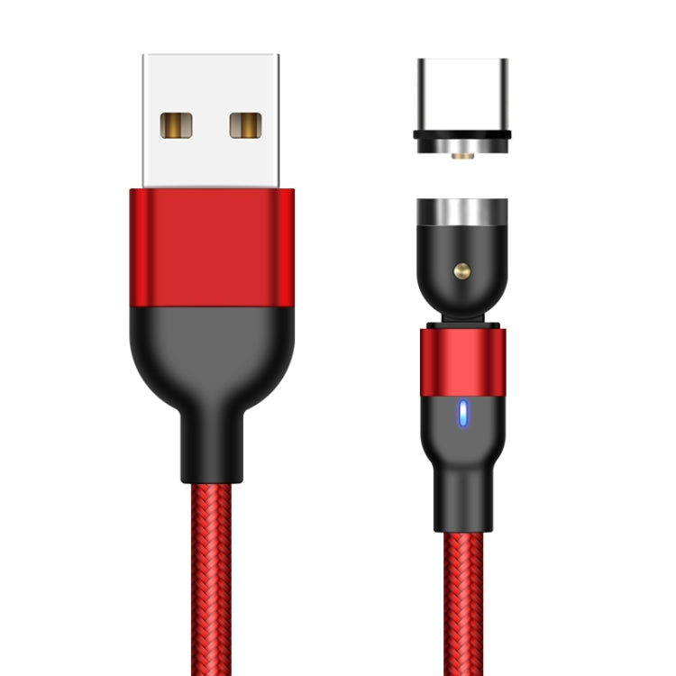 1m 2A Output USB to USB-C / Type-C Nylon Braided Rotate Magnetic Charging Cable(Red) - Mobile Accessories by buy2fix | Online Shopping UK | buy2fix