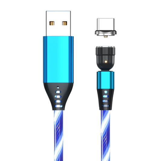 2.4A USB to USB-C / Type-C 540 Degree Bendable Streamer Magnetic Data Cable, Cable Length: 1m (Blue) - Mobile Accessories by buy2fix | Online Shopping UK | buy2fix