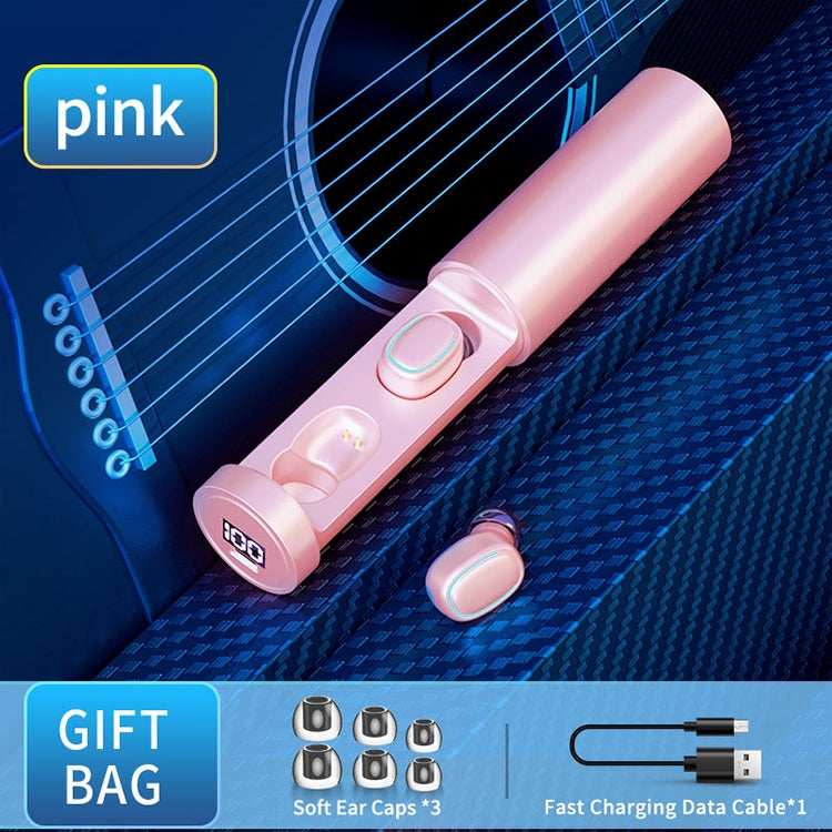 C1 Bluetooth 5.0 TWS Circular Chimney Touch Digital Display True Wireless Bluetooth Earphone with Charging Box(Pink) - TWS Earphone by buy2fix | Online Shopping UK | buy2fix