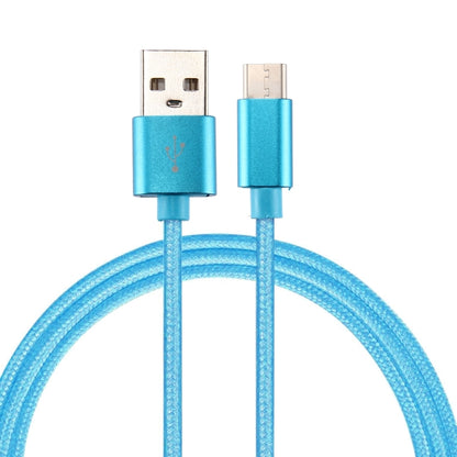 Knit Texture USB to USB-C / Type-C Data Sync Charging Cable, Cable Length: 2m, 3A Output(Blue) - USB-C & Type-C Cable by buy2fix | Online Shopping UK | buy2fix