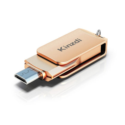 Kinzdi 16GB USB + Type-C Interface Metal Twister Flash Disk V8 (Rose Gold) - USB Flash Drives by Kinzdi | Online Shopping UK | buy2fix