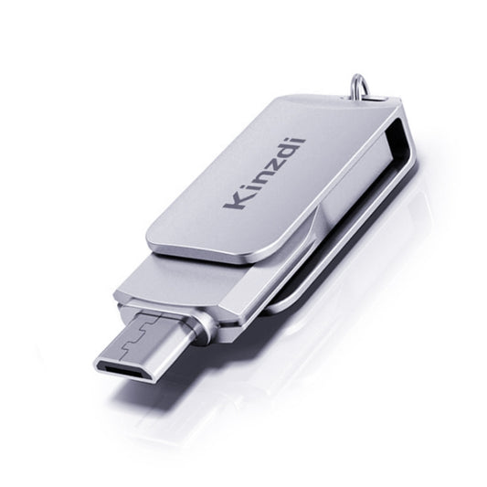 Kinzdi 16GB USB + Type-C Interface Metal Twister Flash Disk V8 (Silver) - USB Flash Drives by Kinzdi | Online Shopping UK | buy2fix