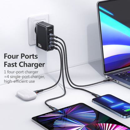 USAMS US-CC163 T50 4 in 1 100W USB + USB-C / Type-C Wall Travel Charger, EU Plug - Mobile Accessories by USAMS | Online Shopping UK | buy2fix