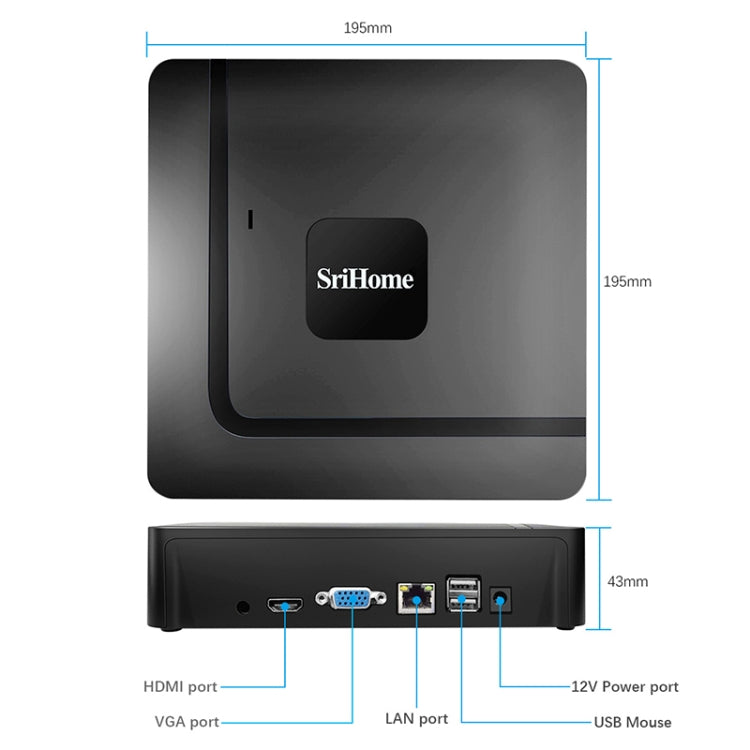 SriHome NVS003 4K Ultra HD 16 Channel Network Video Recorder, AU Plug - Security by SriHome | Online Shopping UK | buy2fix