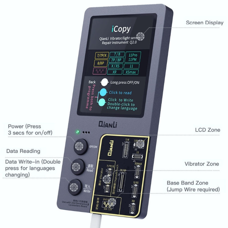 For iPhone 6 - 14 Pro Max 5 in 1 Qianli iCopy Plus 2.2 Repair Detection Programmer Set, Plug: US - Repair Programmer by QIANLI | Online Shopping UK | buy2fix