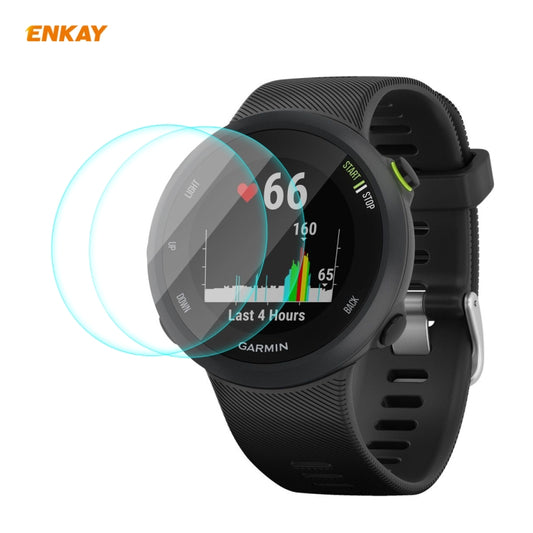 For Garmin Forerunner 45 / 45S 2 PCS ENKAY Hat-Prince 0.2mm 9H 2.15D Curved Edge Tempered Glass Screen Protector  Watch Film - Smart Wear by ENKAY | Online Shopping UK | buy2fix