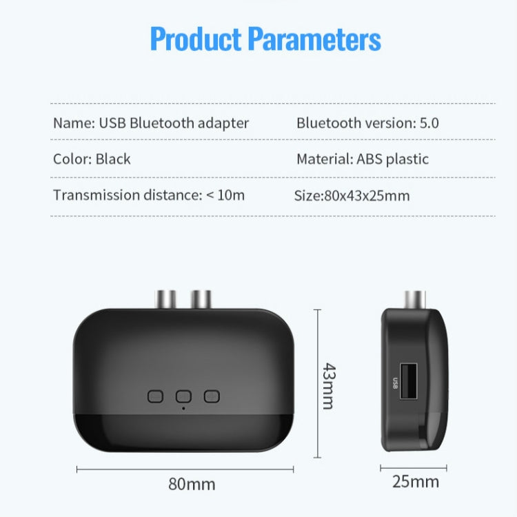 B20 NFC Bluetooth 5.0 Music Receiver Car Bluetooth Receiver, Support Hands-free Call & TF Vard & U Disk - Apple Accessories by buy2fix | Online Shopping UK | buy2fix