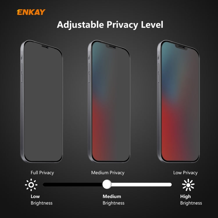 For iPhone 12 / 12 Pro ENKAY 0.26mm 9H 6D Privacy Anti-spy Full Screen Tempered Glass Film - iPhone 12 mini Tempered Glass by ENKAY | Online Shopping UK | buy2fix