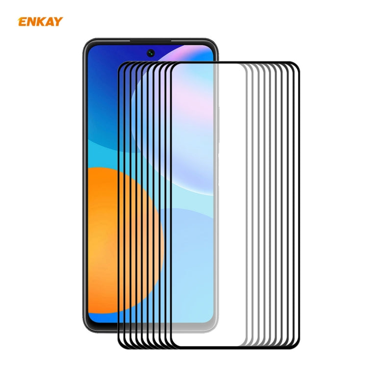 For Huawei P Smart 2021 10 PCS ENKAY Hat-Prince Full Glue 0.26mm 9H 2.5D Tempered Glass Full Coverage Film - Huawei Tempered Glass by PINWUYO | Online Shopping UK | buy2fix