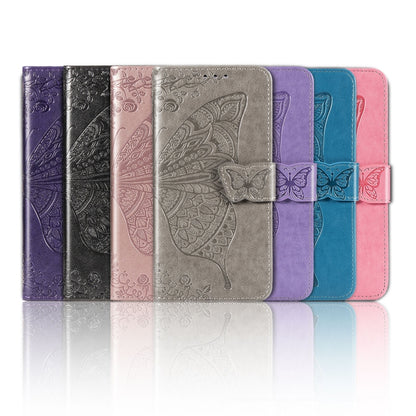 For OnePlus Nord N100 Butterfly Love Flower Embossed Horizontal Flip Leather Case with Bracket / Card Slot / Wallet / Lanyard(Rose Gold) - OnePlus Cases by buy2fix | Online Shopping UK | buy2fix