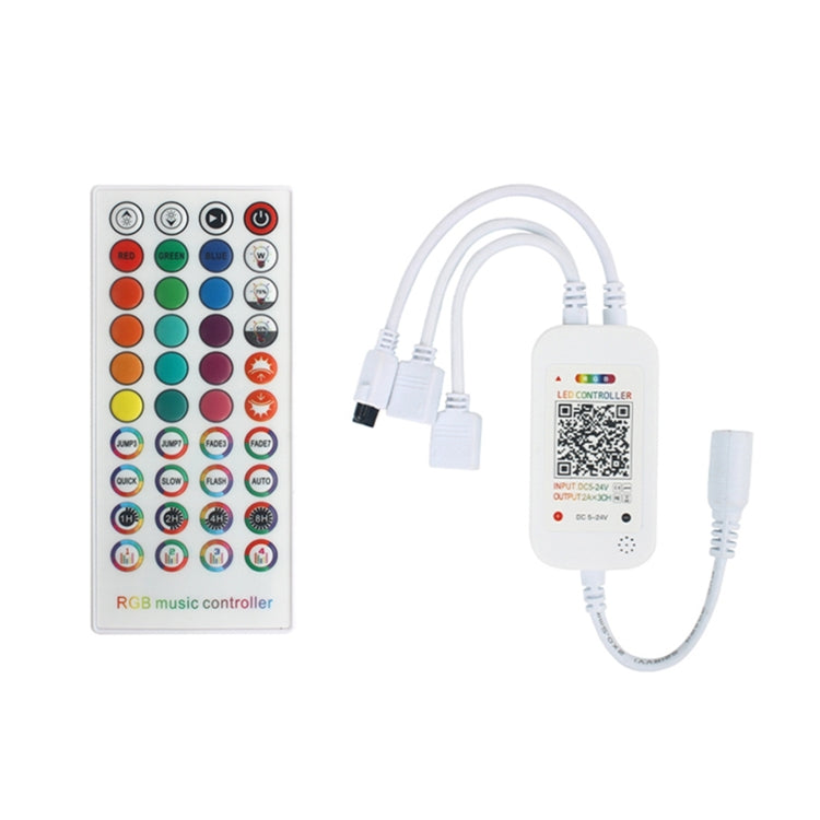 WiFi Smart 4 Pin RGB LED Strip Light Controller APP Remote Voice Control Works with Alexa Echo, 5-24V, type:WiFi 40-keys Controller - RGB Controller by buy2fix | Online Shopping UK | buy2fix
