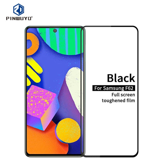 For Samsung Galaxy F62 PINWUYO 9H 2.5D Full Screen Tempered Glass Film(Black) - Galaxy Tempered Glass by PINWUYO | Online Shopping UK | buy2fix