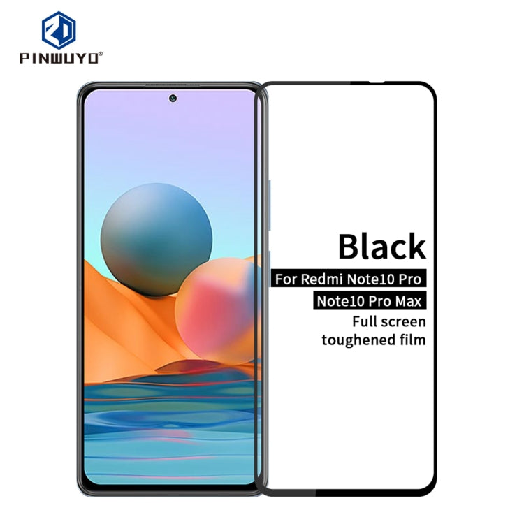 For Xiaomi Redmi Note 10 Pro / Note 10 Pro Max PINWUYO 9H 2.5D Full Screen Tempered Glass Film(Black) -  by PINWUYO | Online Shopping UK | buy2fix