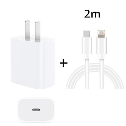 PD 20W Single USB-C / Type-C Port Travel Charger + 3A PD3.0 USB-C / Type-C to 8 Pin Fast Charge Data Cable Set, US Plug 2m - USB Charger by buy2fix | Online Shopping UK | buy2fix