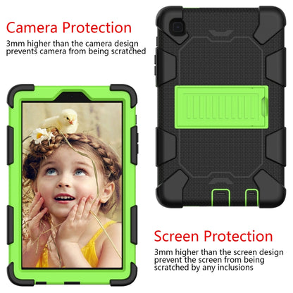 For Samsung Galaxy Tab A7 Lite T220 / T225 Two-Color Robot Shockproof Silicone + PC Protective Case with Holder(Black+Green) - Samsung Accessories by buy2fix | Online Shopping UK | buy2fix