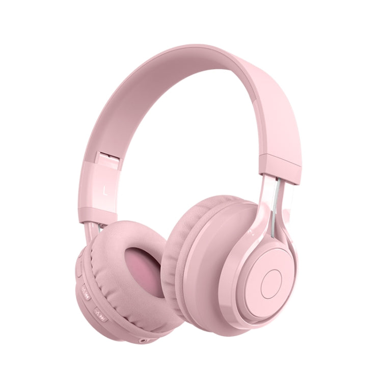 BT06C Cute Wireless Bluetooth 5.0 Headset for Children with Microphone LED Light Suppport Aux-in(Pink) - Headset & Headphone by buy2fix | Online Shopping UK | buy2fix