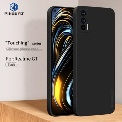 For OPPO Realme GT / GT NEO / Realme Q3 Pro PINWUYO Touching Series Liquid Silicone TPU Shockproof Case(Black) - Realme Cases by PINWUYO | Online Shopping UK | buy2fix