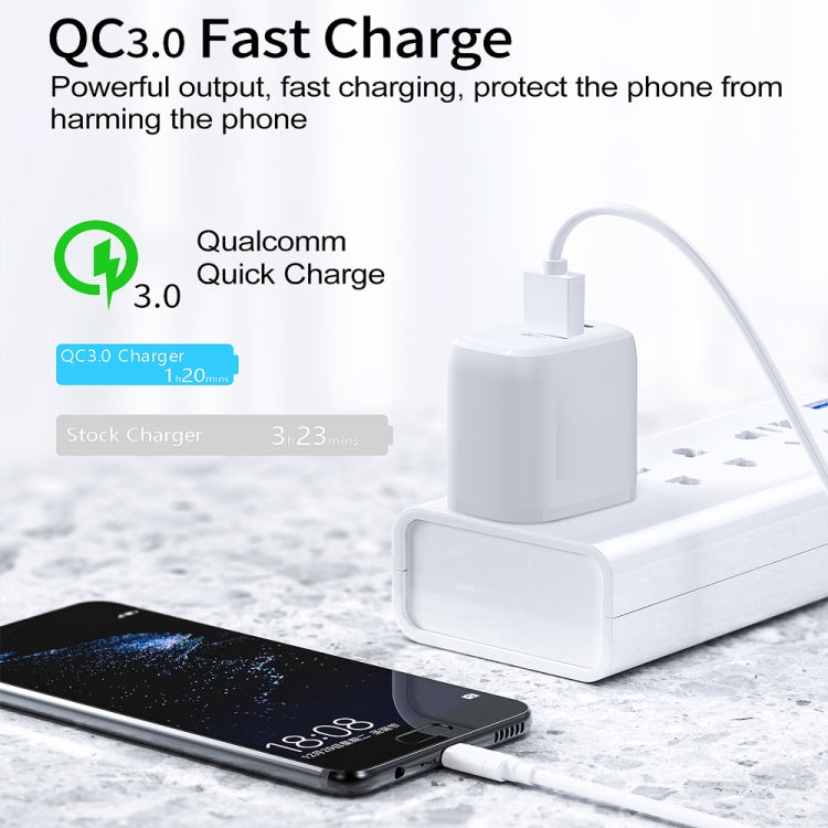 CS-20W Mini Portable PD3.0 + QC3.0 Dual Ports Fast Charger with 3A Type-C to 8 Pin Data Cable(US Plug) - USB Charger by buy2fix | Online Shopping UK | buy2fix