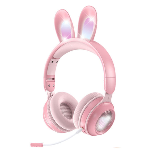 KE-01 Rabbit Ear Wireless Bluetooth 5.0 Stereo Music Foldable Headset with Mic For PC(Pink) - Apple Accessories by buy2fix | Online Shopping UK | buy2fix