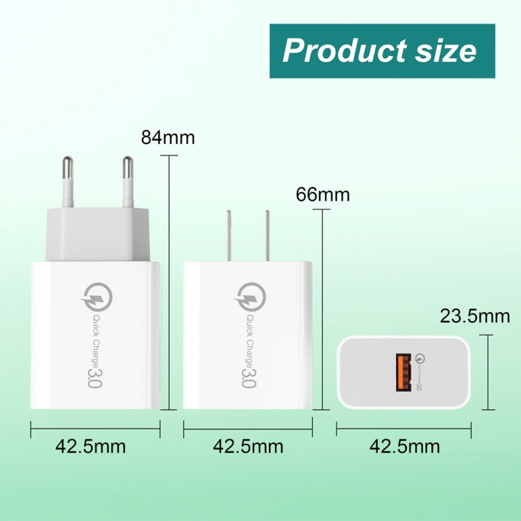 APD-2003 18W QC3.0 Single Port USB Charger with 1m USB to Micro USB Data Cable(EU Plug) - Mobile Accessories by buy2fix | Online Shopping UK | buy2fix