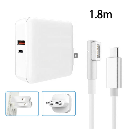 A6 PD 65W USB-C / Type-C + QC3.0 USB Laptop Adapter + 1.8m USB-C / Type-C to MagSafe 1 / L Data Cable Set for MacBook Series, US Plug + EU Plug - Cable & Adapter by buy2fix | Online Shopping UK | buy2fix