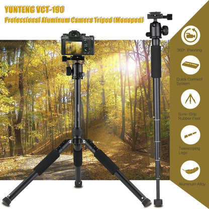 YUNTENG VCT-190 Aluminum Tripod Mount Monopod with Ball Head - Camera Accessories by buy2fix | Online Shopping UK | buy2fix