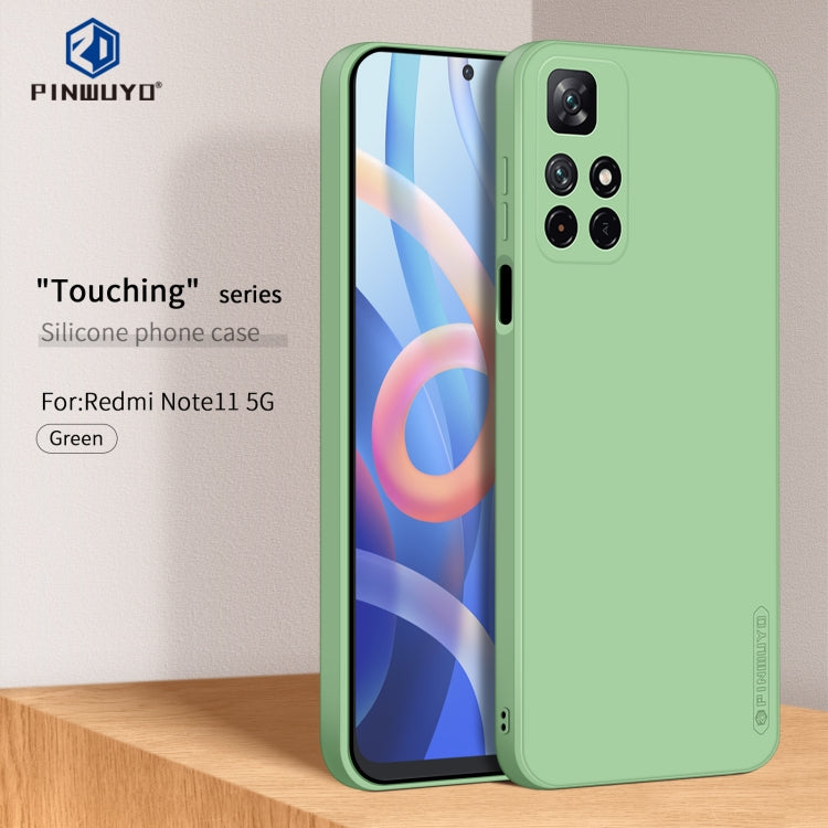 For Xiaomi Redmi Note 11 / Poco M4 Pro 5G PINWUYO Liquid Silicone TPU Phone Case(Green) - Xiaomi Accessories by PINWUYO | Online Shopping UK | buy2fix