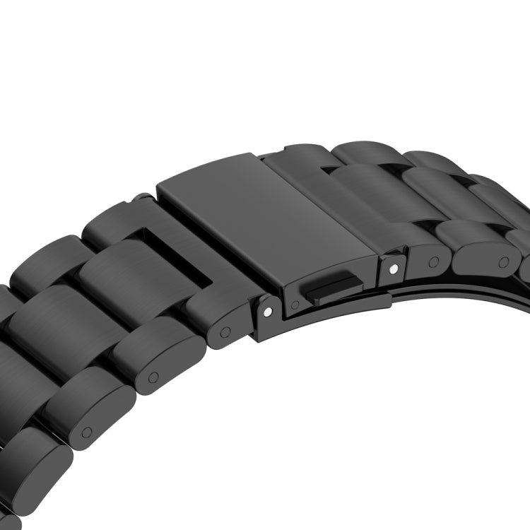 For Huawei Watch GT Runner / Watch GT 3 46mm Three Bead Stainless Steel Watch Band (Black) - Smart Wear by buy2fix | Online Shopping UK | buy2fix
