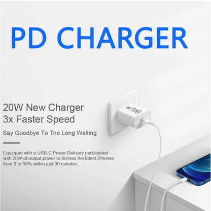 2m AU-20W PD USB-C / Type-C Travel Charger with USB-C to 8 Pin Data Cable, AU Plug - USB Charger by buy2fix | Online Shopping UK | buy2fix