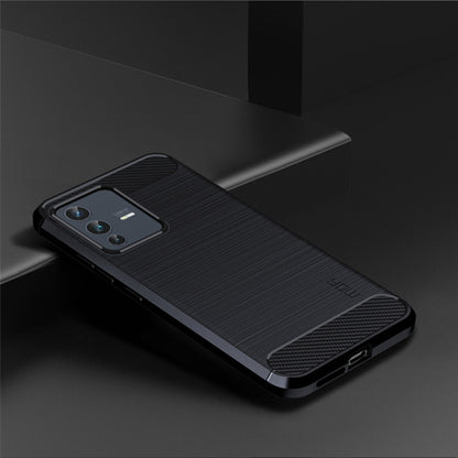 For vivo V23 Pro /S12 Pro MOFI Gentleness Series Brushed Texture Carbon Fiber Soft TPU Phone Case(Blue) - vivo Cases by MOFI | Online Shopping UK | buy2fix