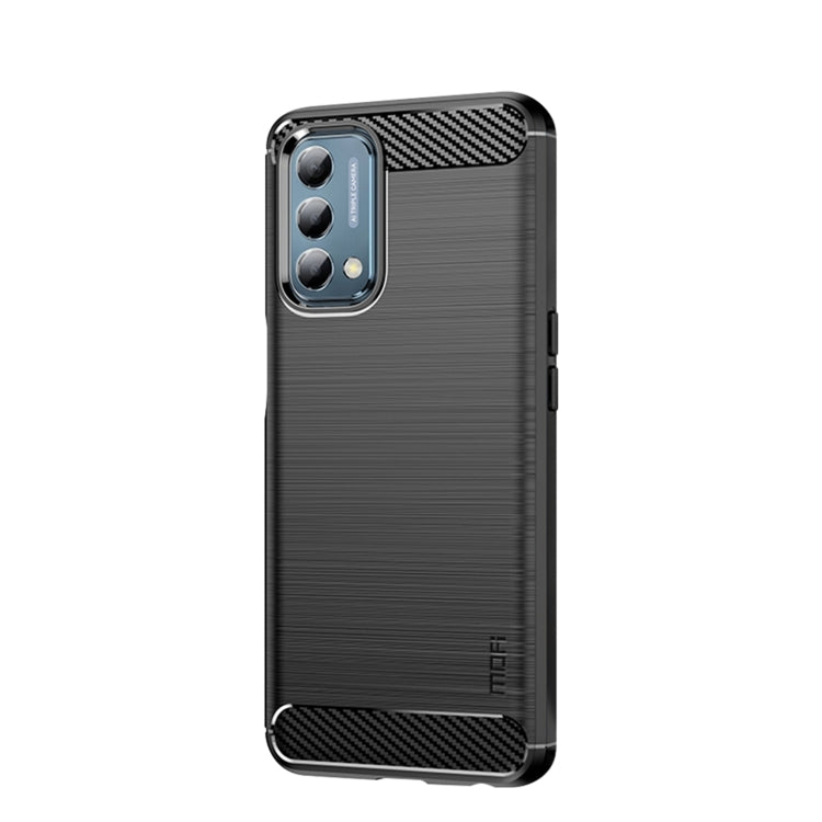 For Oneplus Nord N200 5G MOFI Gentleness Series Brushed Texture Carbon Fiber Soft TPU Phone Case(Black) - OnePlus Cases by MOFI | Online Shopping UK | buy2fix