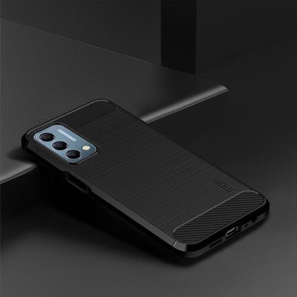 For Oneplus Nord N200 5G MOFI Gentleness Series Brushed Texture Carbon Fiber Soft TPU Phone Case(Black) - OnePlus Cases by MOFI | Online Shopping UK | buy2fix