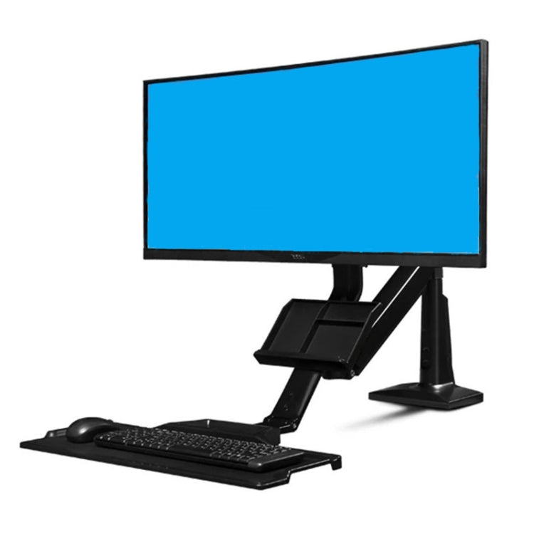 NORTH BAYOU NB35 Ergonomic 19-27 Inch Monitor Holder with Foldable Keyboard Tray Full Motion Sit-Stand Workstation - Computer & Networking by buy2fix | Online Shopping UK | buy2fix