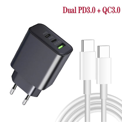 40W Dual PD + QC3.0 Ports Charger with Type-C to 8 Pin Data Cable(EU Plug) - Apple Accessories by buy2fix | Online Shopping UK | buy2fix