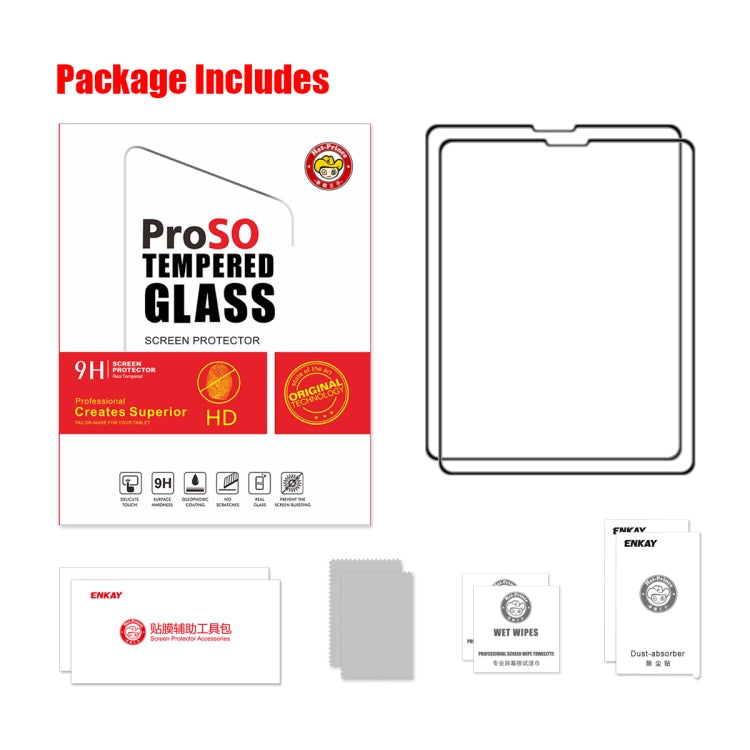 2pcs ENKAY Full Glue Tempered Glass Full Film For iPad Pro 11 2022 / 2021 / 2020 / 2018 / Air 2022 / 2020 10.9 - iPad Pro 11 (2021) Tempered Glass by ENKAY | Online Shopping UK | buy2fix