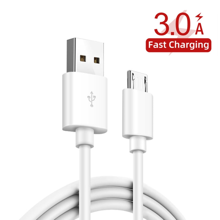 36W Dual Port QC3.0 USB Charger with 3A USB to Micro USB Data Cable, US Plug(White) - Mobile Accessories by buy2fix | Online Shopping UK | buy2fix