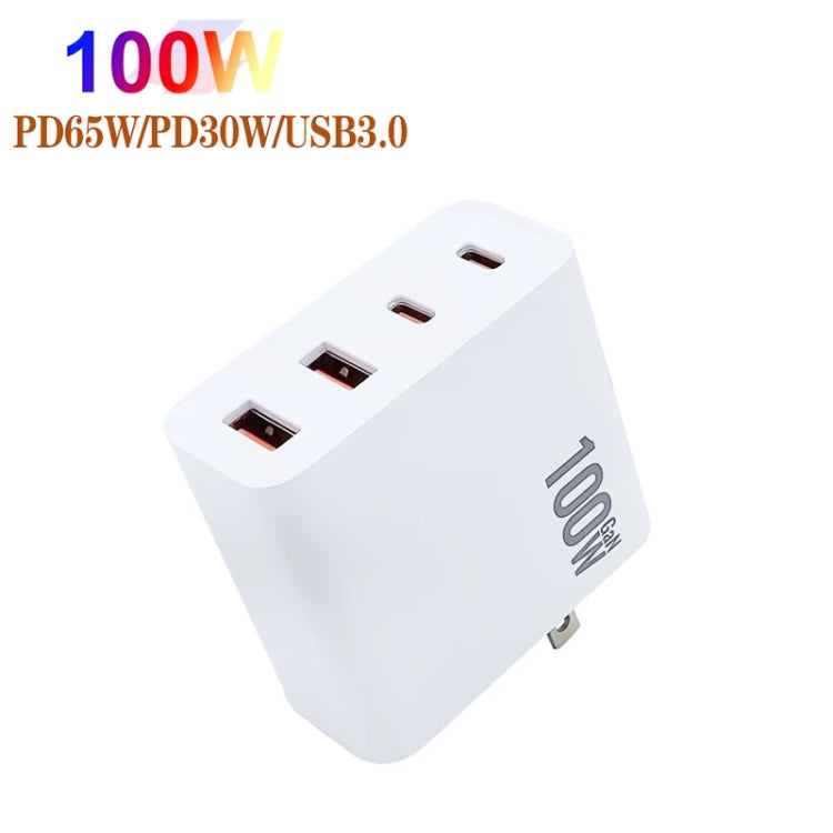 GaN 100W Dual USB + Dual USB-C/Type-C Multi Port Charger for Apple MacBook Series US / EU Plug - Cable & Adapter by buy2fix | Online Shopping UK | buy2fix