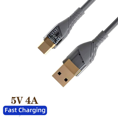 2pcs 4A USB to Type-C Transparent Fast Charging Data Cable, Length: 1m(Grey) -  by buy2fix | Online Shopping UK | buy2fix
