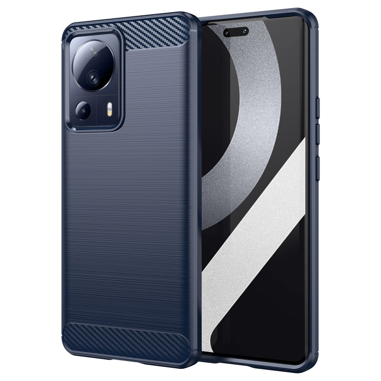 For Xiaomi 13 Lite Brushed Texture Carbon Fiber TPU Phone Case(Blue) - 13 Lite Cases by buy2fix | Online Shopping UK | buy2fix