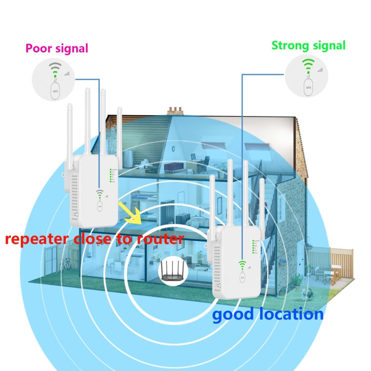 U10 1200Mbps Signal Booster WiFi Extender WiFi Antenna Dual Band 5G Wireless Signal Repeater(EU Plug) -  by buy2fix | Online Shopping UK | buy2fix